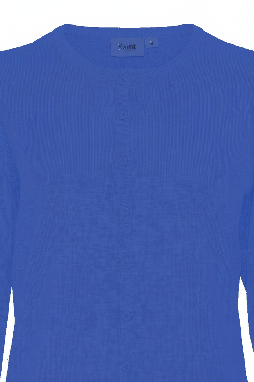 MilaSZ R-Neck Cardigan - Button and Neckline Detail