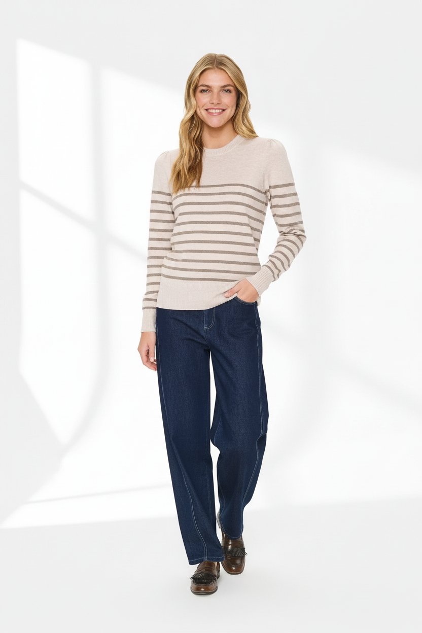 MilaSZ Striped Pullover - Lifestyle Full Body