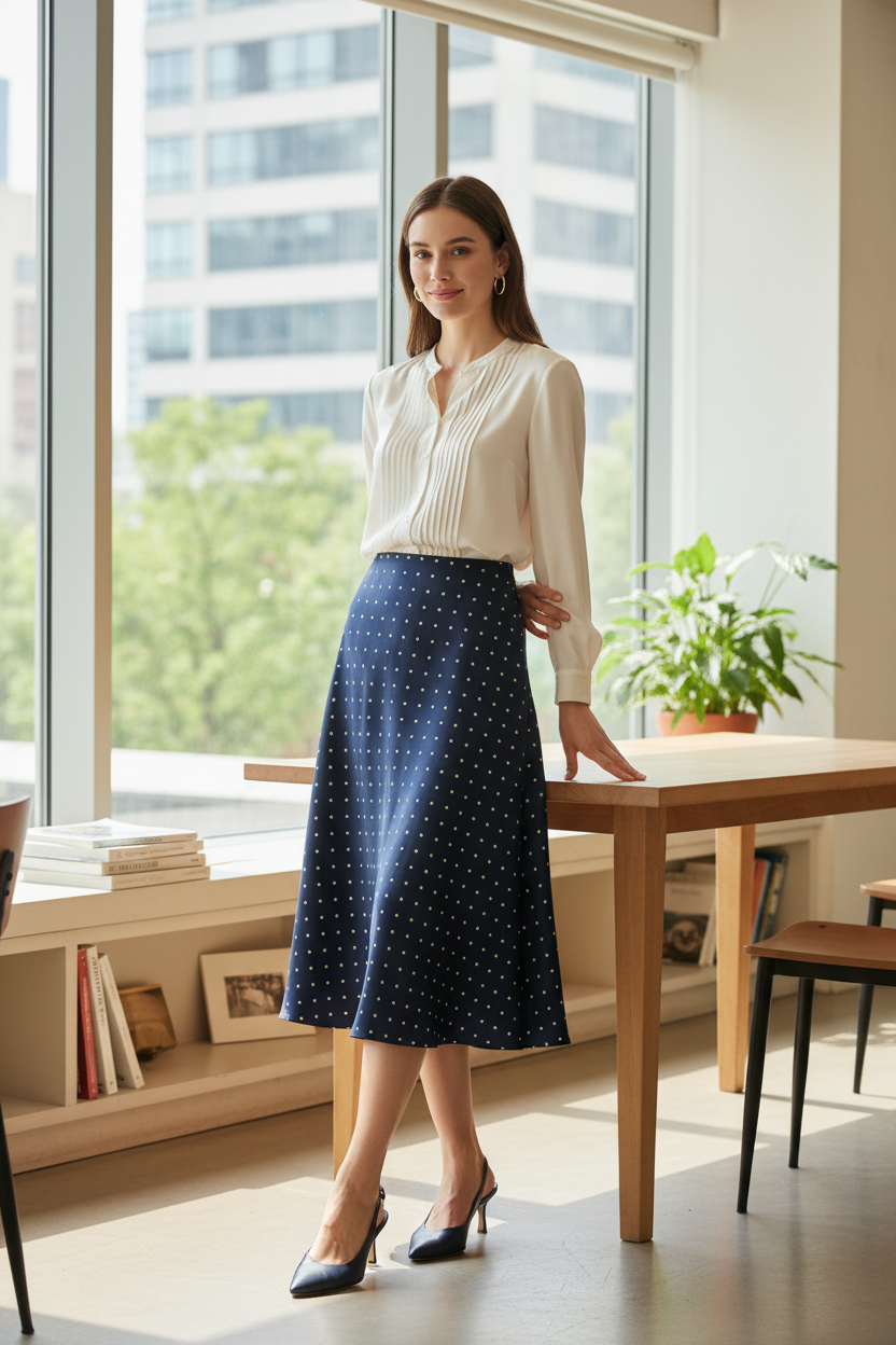 Saint Tropez MagalieSZ A-line Skirt - lifestyle photo indoor setting