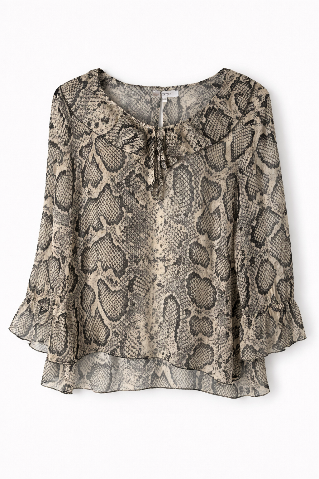 Sorbet SBELAH Snake Print Blouse - Beige