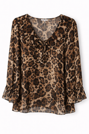 Sorbet SBELAH Leopard Print Blouse – Brown