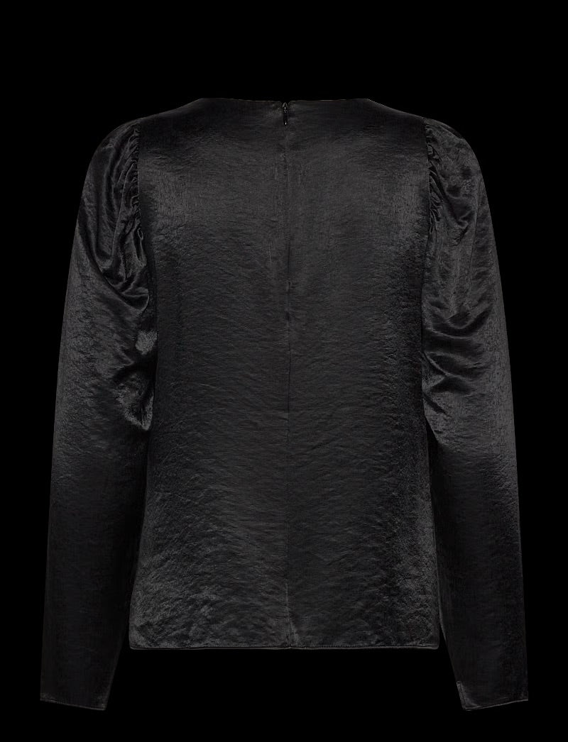 InWear DidraIW Blouse - Black Jacquard Puff Sleeve Blouse