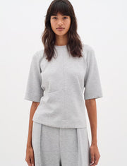 InWear Cocentiw Melange T-shirt - Light Grey Structured Top