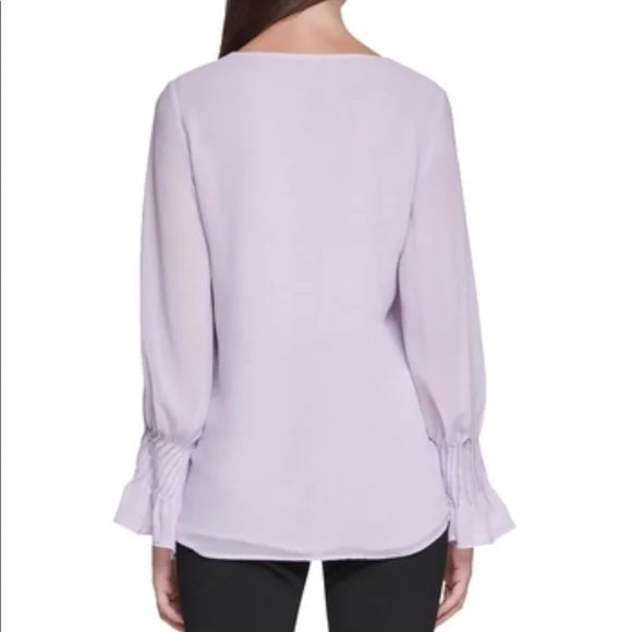 Calvin Klein Light Purple V-Neck Blouse