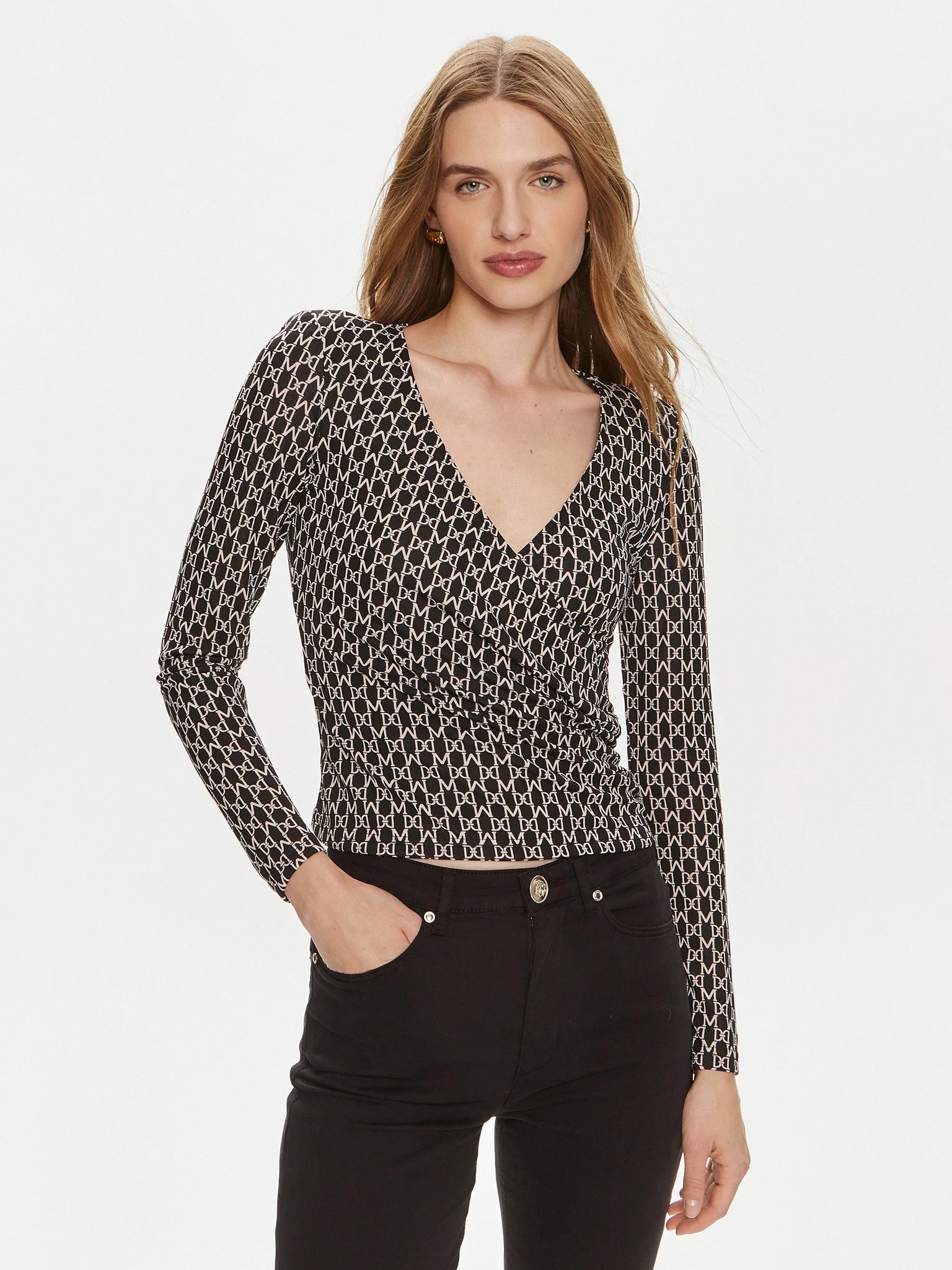 MARCIANO by GUESS Blouse (Black, Slim Fit)