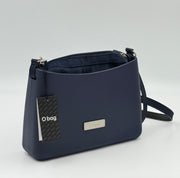 O bag Glam – dark blue bag with dark blue suede-effect lining