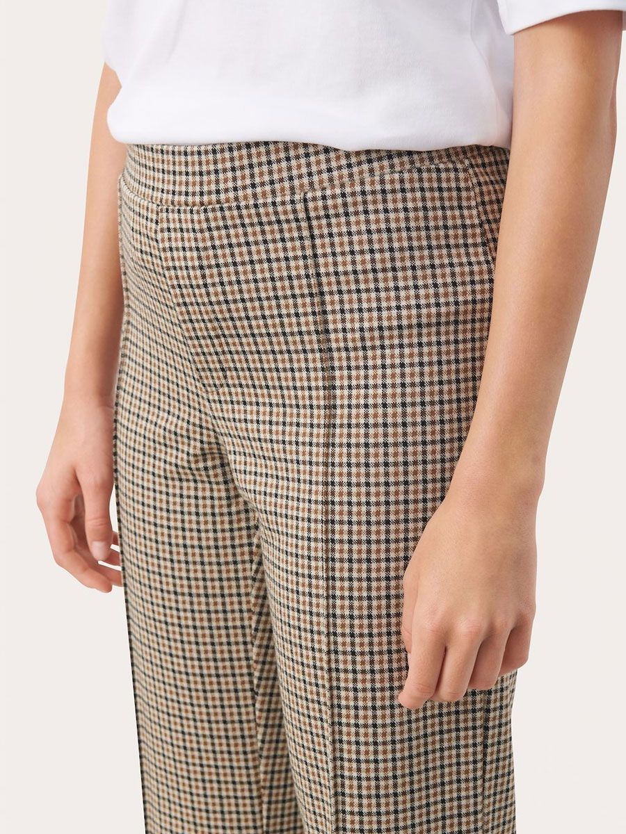 Part Two Pontas Check Trousers - Brown Gingham Tailored Pants