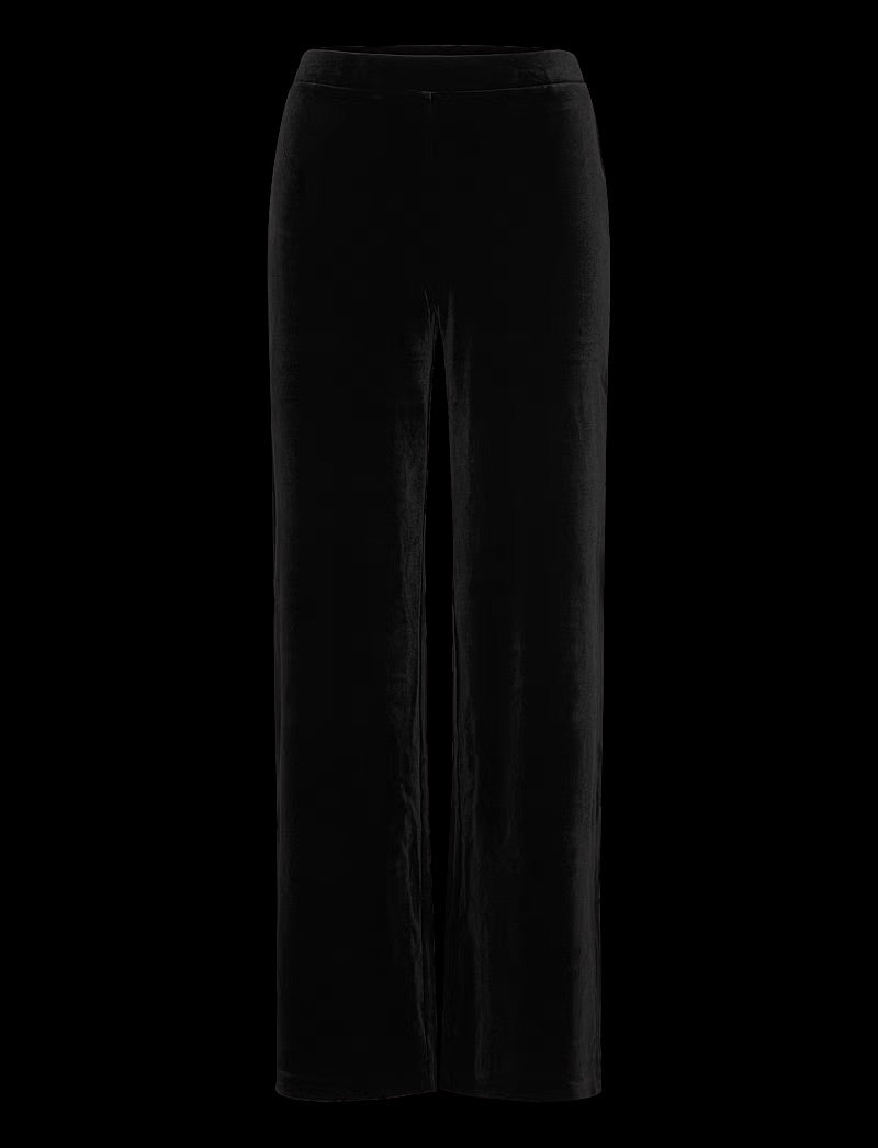 Part Two DorellasPW Trousers - Black Velvet Straight Leg Pants