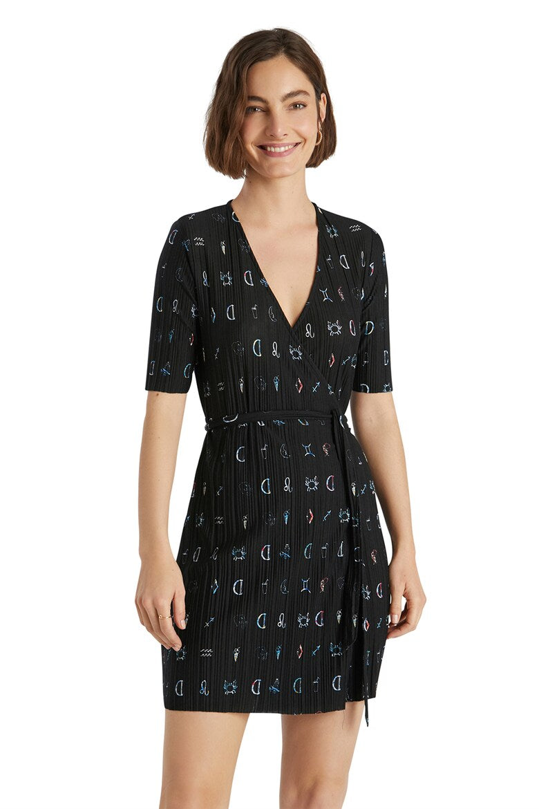 Desigual Pleated Short Dress Black