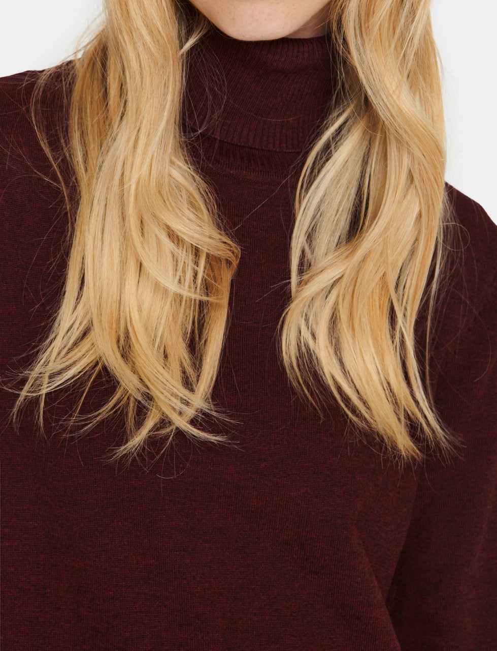 Saint Tropez MilaSZ Roll Neck Long Dress - Burgundy