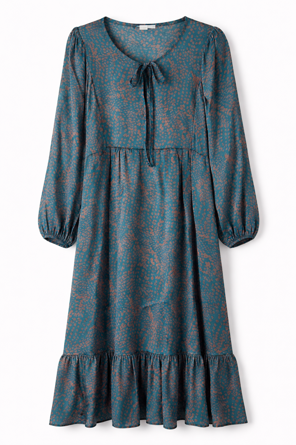 Sorbet SBSAPHIA Floral Print Midi Dress - Teal Blue